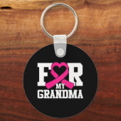 Frau für mein Oma Brustkrebs Bewusstsein rosa Schlüsselanhänger (Vorderseite)
