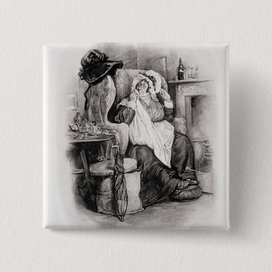 Frau Gamp, von 'Charles Dickens: Ein Klatsch über Button (Vorderseite)