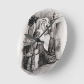 Frau Gamp, von 'Charles Dickens: Ein Klatsch über Runde Wanduhr (Winkel)