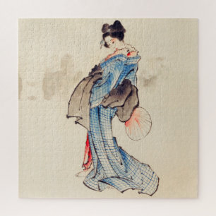 Frau Ganzporträt von Katsushika Hokusai Puzzle
