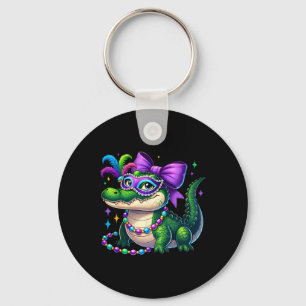 Frau Gator Mardi Gras Vibes Louisiana Crocodile Ma Schlüsselanhänger
