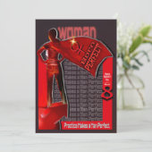 Frau Geboren Perfect : Happy Womans Day 8 März Einladung (Stehend Vorderseite)