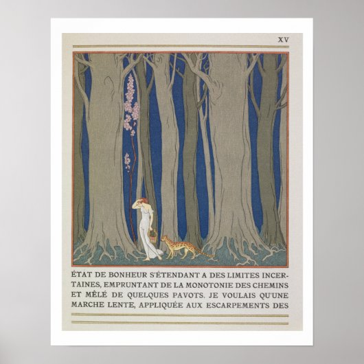 Frau gefolgt von einem Leopard, Illustration von ' Poster (Vorne)