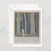 Frau gefolgt von einem Leopard, Illustration von ' Postkarte (Vorne/Hinten)