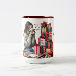 Frau, Geschenkpackung & Sickkaffee Zweifarbige Tasse