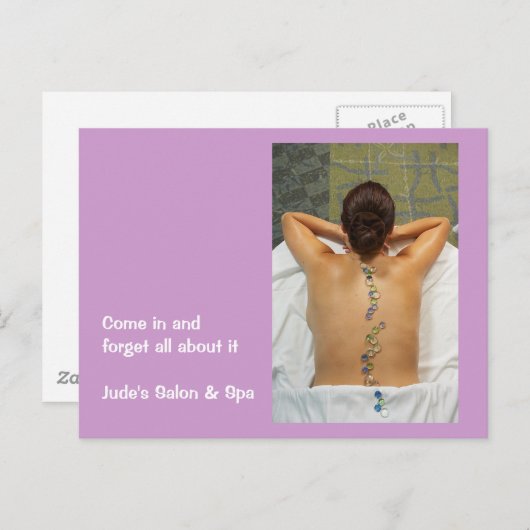 Frau Getting Stone Massage Postkarte (Vorne/Hinten)