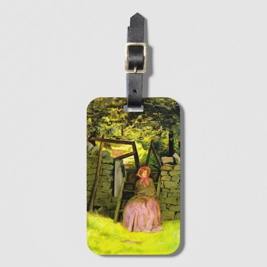 Frau Gewartet (von John Everett Millais) Gepäckanhänger (Vorderseite Vertikal)