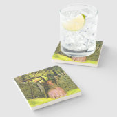 Frau Gewartet (von John Everett Millais) Steinuntersetzer (Seitenansicht)