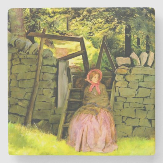 Frau Gewartet (von John Everett Millais) Steinuntersetzer (Vorderseite)