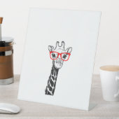 Frau Giraffe mit Brille Geschenk für Zoo Animal Lo Sockelschild (In Situ)