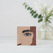 Frau Girl Face Eye Makeup Artist Hair Stylist Quadratische Visitenkarte (Stehend Vorderseite)