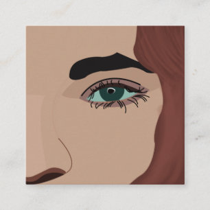 Frau Girl Face Eye Makeup Artist Hair Stylist Quadratische Visitenkarte