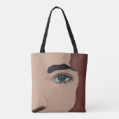 Frau Girl Face Eye Tasche (Rückseite)