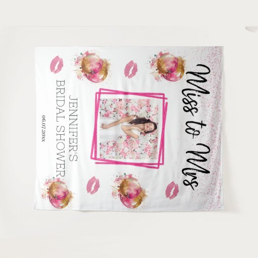 Frau Glitzer Brautparty Foto Hintergrund Wandteppich (Vorderseite (Horizontal))