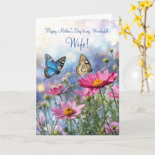 Frau glücklichen Muttertag mit hübschen Blumen  Karte (Gelbe Blume)