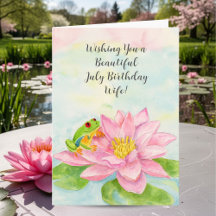 Frau glücklicher Juli-Geburtstag mit Wasserlilie