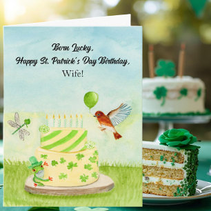 Frau Glücklicher St. Patrick's Day Geburtstag Karte