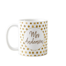Frau, Gold Glliter Polka Dots, Personalisiert