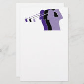 Frau Golfer Briefpapier (Vorne/Hinten)