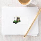 Frau Golfer Cart Adressaufkleber (Insitu)
