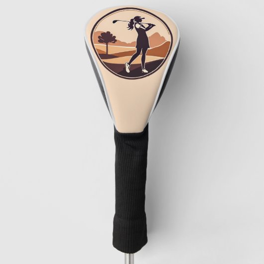 Frau Golfer Design Golf Head Cover Headcover (Vorderseite)