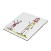 Frau Golfer Fliese (Seite)