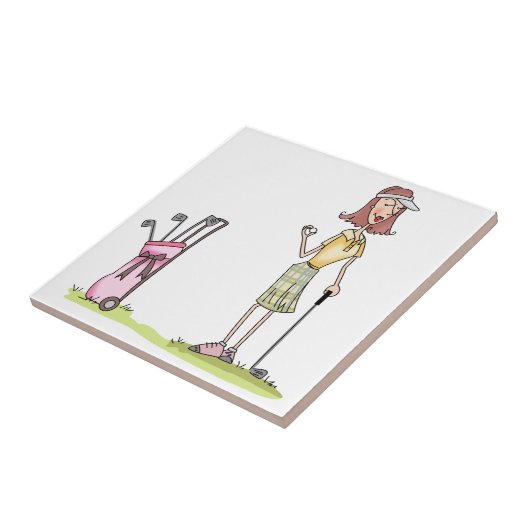 Frau Golfer Fliese (Seite)