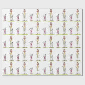 Frau Golfer Geschenkpapier (Flach)