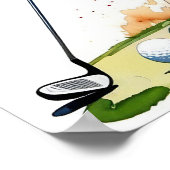 Frau Golfer - Golfer - Golf Art Print Poster (Ecke)