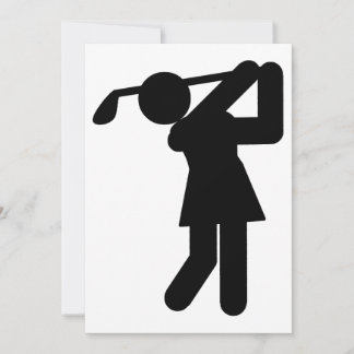 Frau Golfer - Golfzeichen Einladung