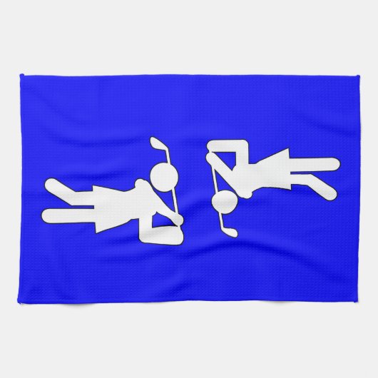 Frau Golfer - Golfzeichen Geschirrtuch (Horizontal)