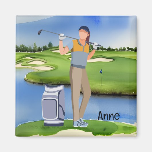 Frau Golfer ist auf dem Golfplatz Magnet (Vorne)