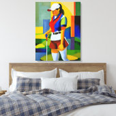Frau Golfer - Leinwand Art Print (Insitu (Schlafzimmer))