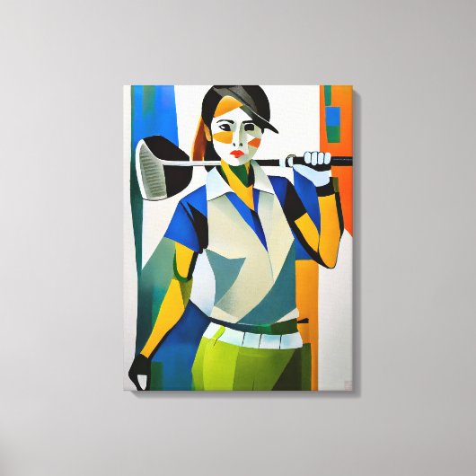 Frau Golfer - Leinwand Art Print (Vorderseite)