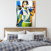 Frau Golfer - Leinwand Art Print (Insitu (Schlafzimmer))