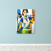 Frau Golfer - Leinwand Art Print (Insitu (Holzboden))