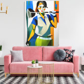 Frau Golfer - Leinwand Art Print (Insitu (Wohnzimmer))