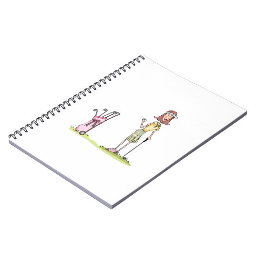 Frau Golfer Notizblock (Linke Seite)