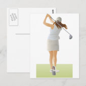 Frau Golfer Postkarte (Vorne/Hinten)