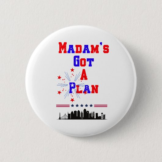 Frau Got eine Plan Patriotic American Flag Button (Vorderseite)