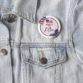 Frau Got eine Plan Patriotic American Flag Button (Beispiel)