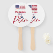 Frau Got einen Plan der amerikanischen Flagge Fächer (Vorne und Hinten)