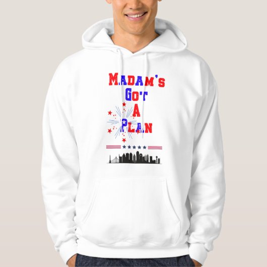 Frau Got einen Plan männlich Patriotic Hoodie (Vorderseite)