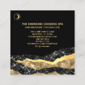 *~* Frau Göttin Rosa Gelbe Pastel Glitzer Moon Quadratische Visitenkarte (Rückseite)