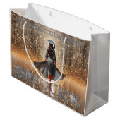 Frau Graduate Herzlichen Glückwunsch Große Geschenktüte (Rückseite Schrägansicht)