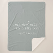 Frau Gray Monogram Year Gray Sherpadecke (Vorderseite)