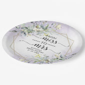 Frau Greenery Geometric Brautparty Pappteller (Schrägansicht)