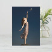 Frau greift nach dem Mond Karte (Stehend Vorderseite)
