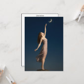 Frau greift nach dem Mond Karte (Vorderseite/Rückseite Beispiel)