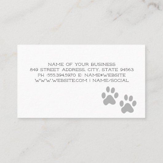 Frau Groomer schneidet Hunde Visitenkarte (Rückseite)